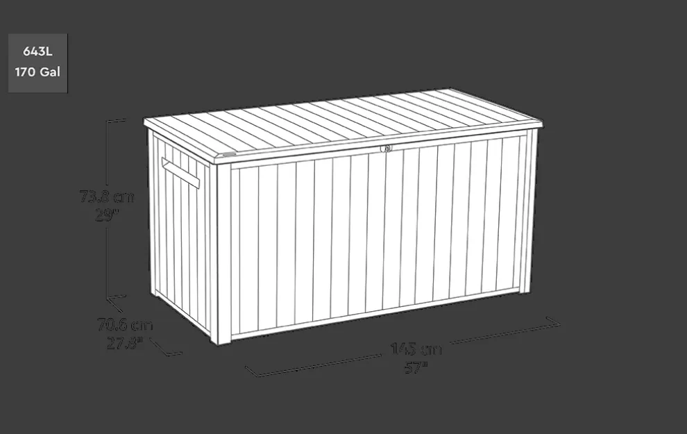 170 Gallon Deck Box - White