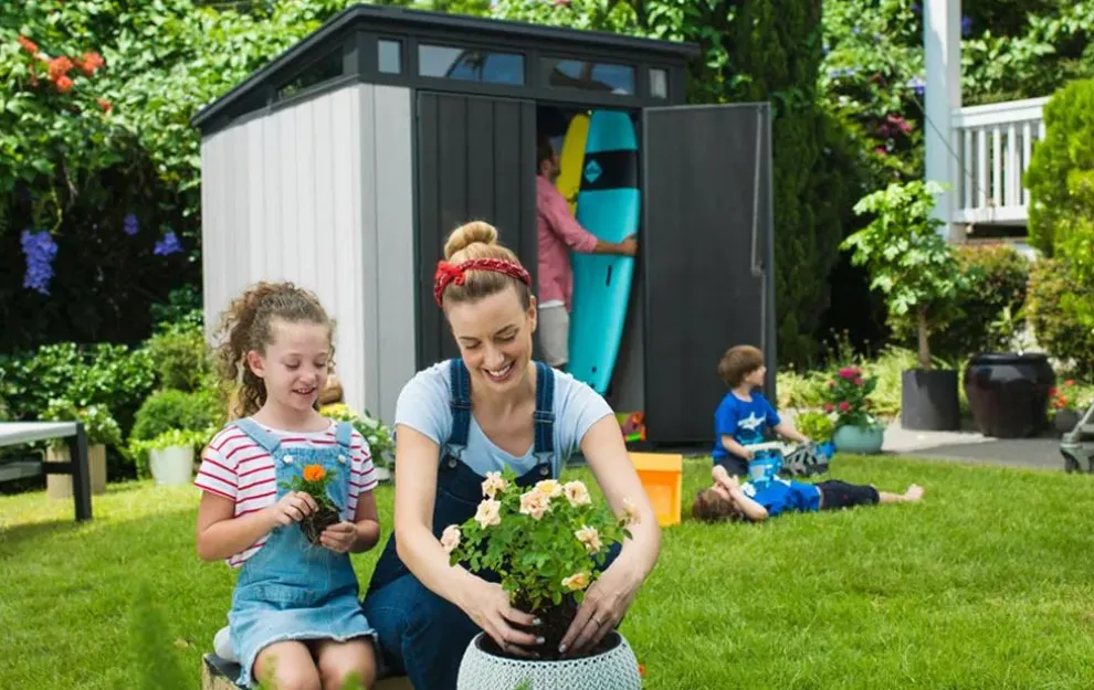 Artisan 7x7 Outdoor Storage Shed - Grey