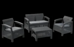 Corfu 4-Piece Patio Seating Set - Graphite