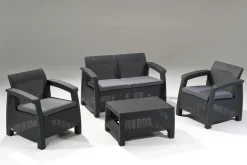 Corfu 4-Piece Patio Seating Set - Graphite