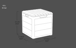 Cortina 30 Gallon Deck Box - Graphite