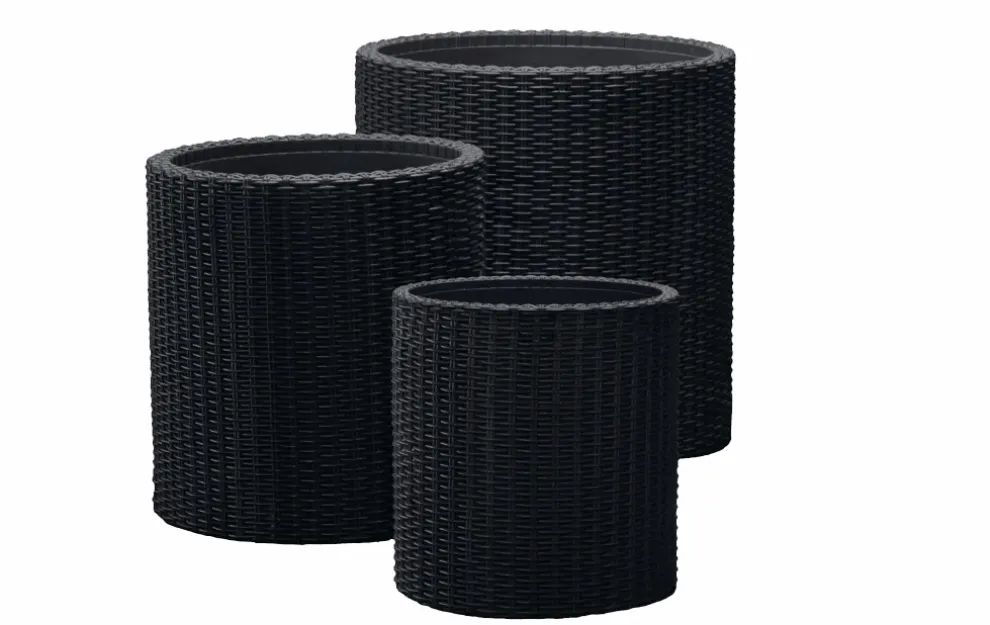 Cylinder Planter Set of 3 - Black