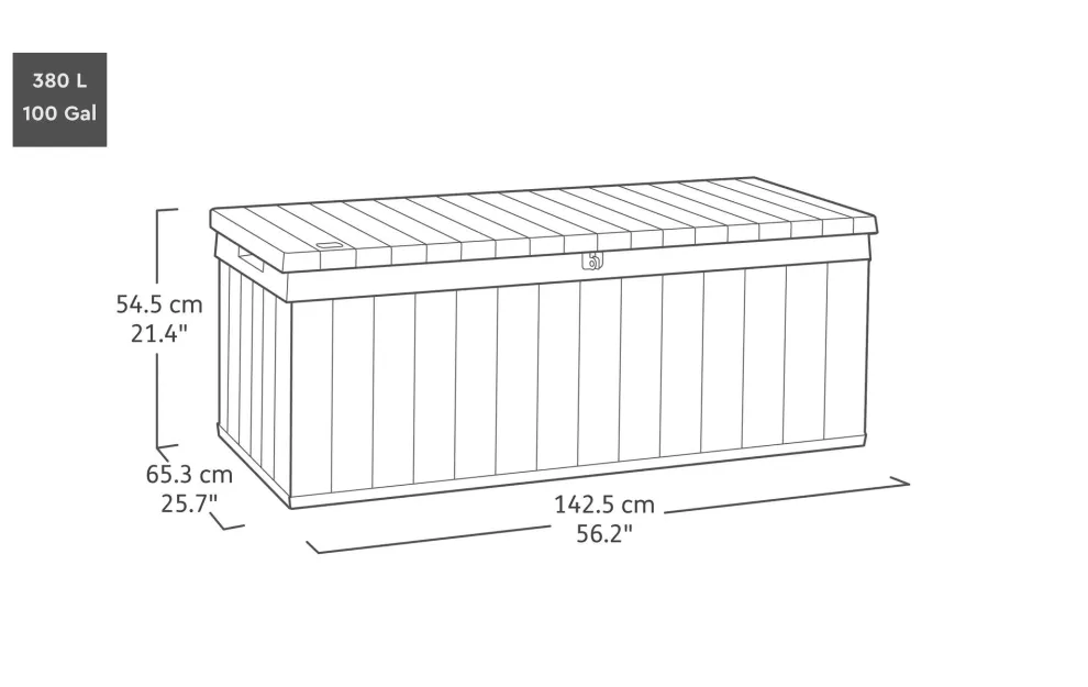Darwin 100 Gallon Deck Box - Graphite