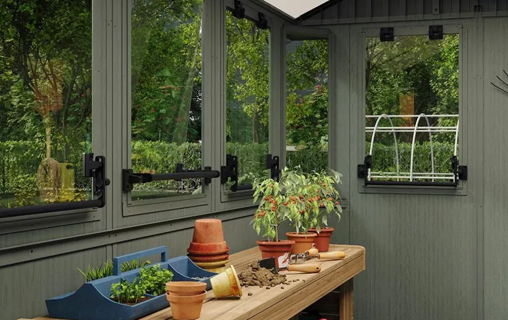 Darwin 6x8 Potting Shed - Green