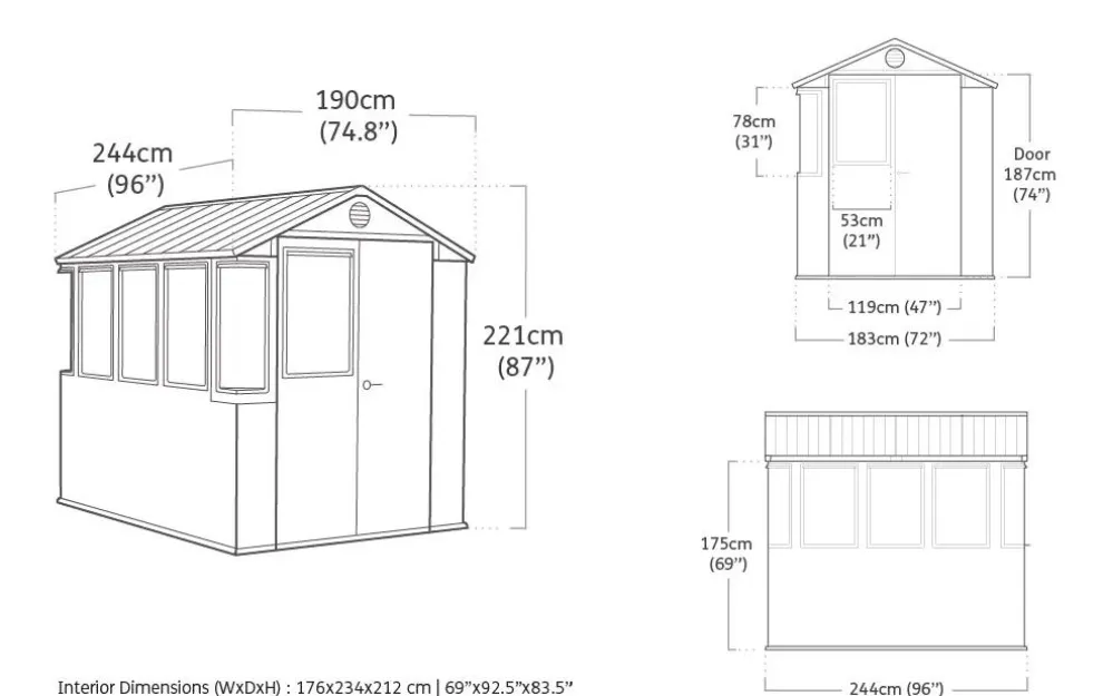 Darwin 6x8 Potting Shed - Green