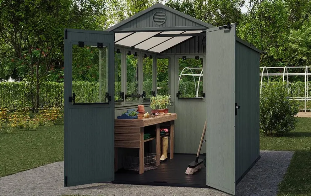 Darwin 6x8 Potting Shed - Green
