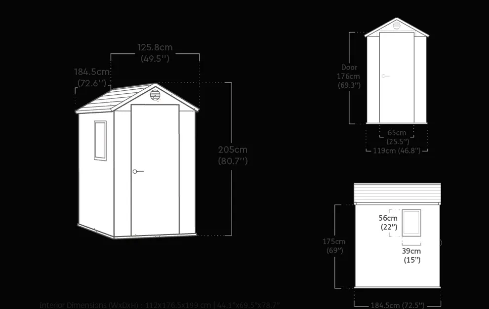 Darwin 4x6 Storage Shed - Graphite