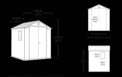 Darwin 6x6 Storage Shed - Graphite