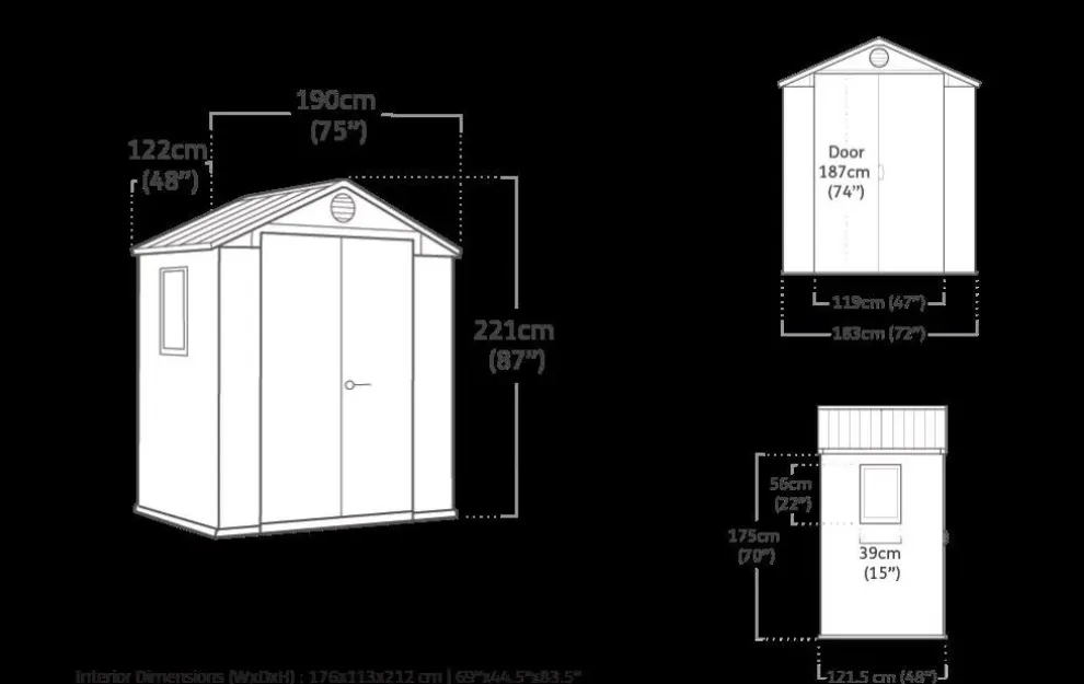 Darwin 6x4 Storage Shed - Graphite