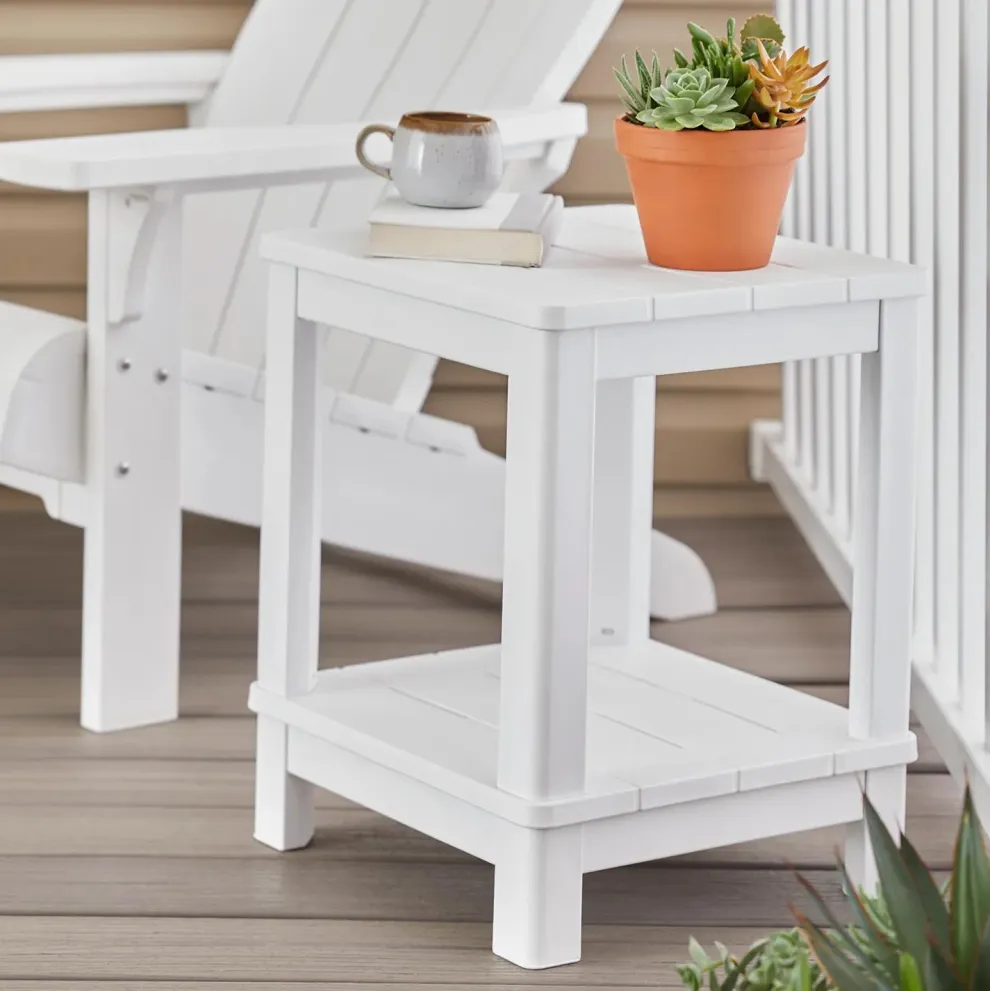 Deluxe Adirondack Side Table - White