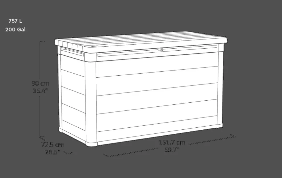 Denali 200 Gallon Deck Box - Grey