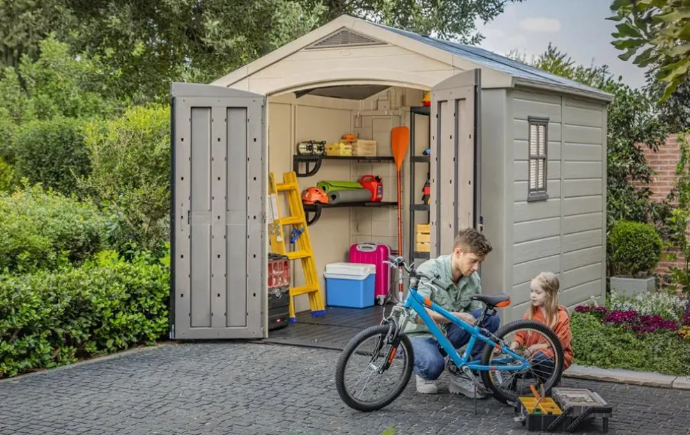 Factor 8x8 Storage Shed - Brown
