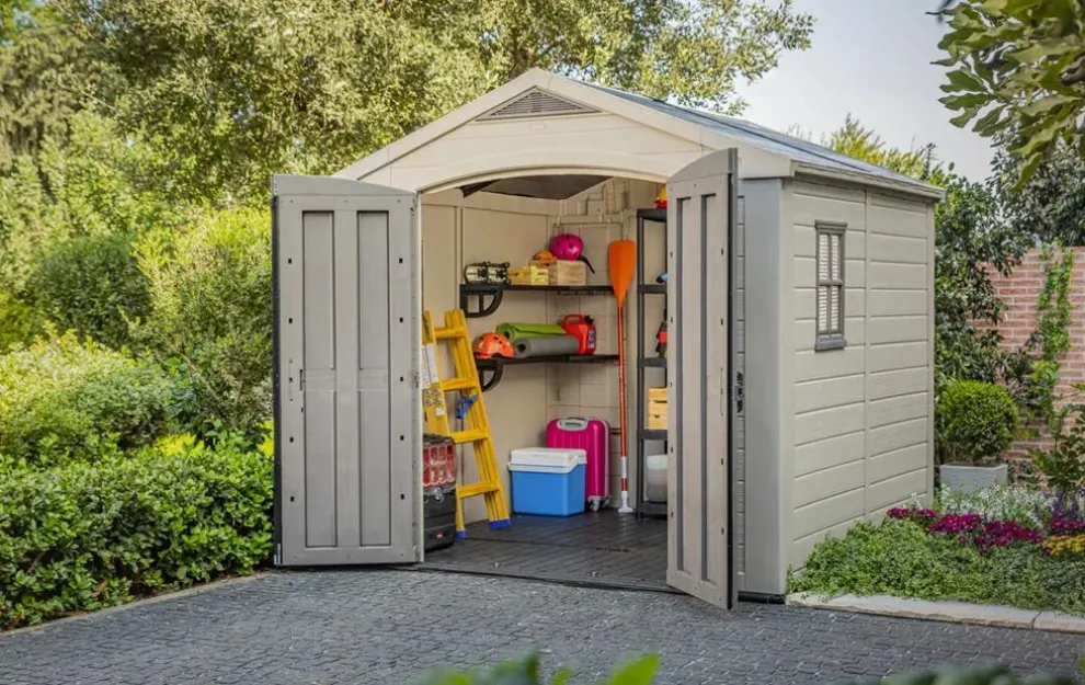 Factor 8x8 Storage Shed - Brown