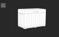 Kentwood 50 Gallon Deck Box - Graphite
