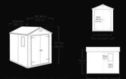 Manor 6x8 Storage Shed - Grey