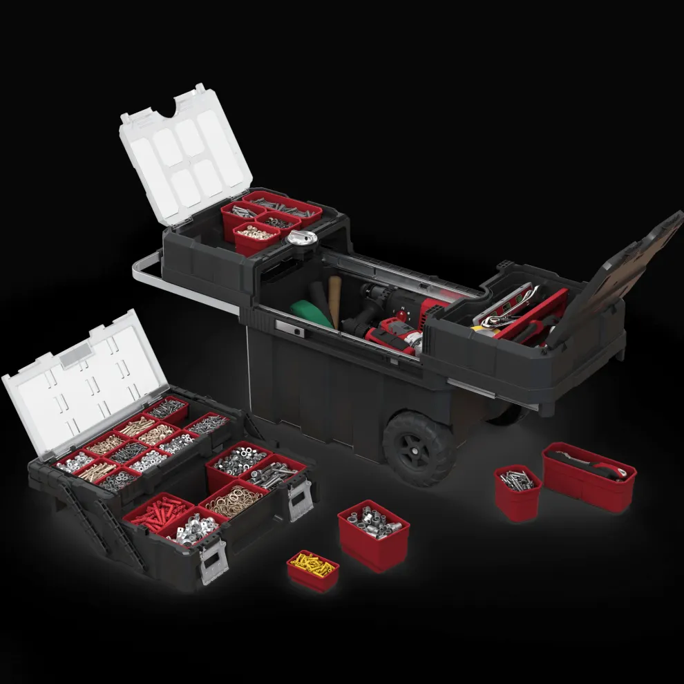 Masterloader Rolling Tool Box with Cantilever Organizer - Black