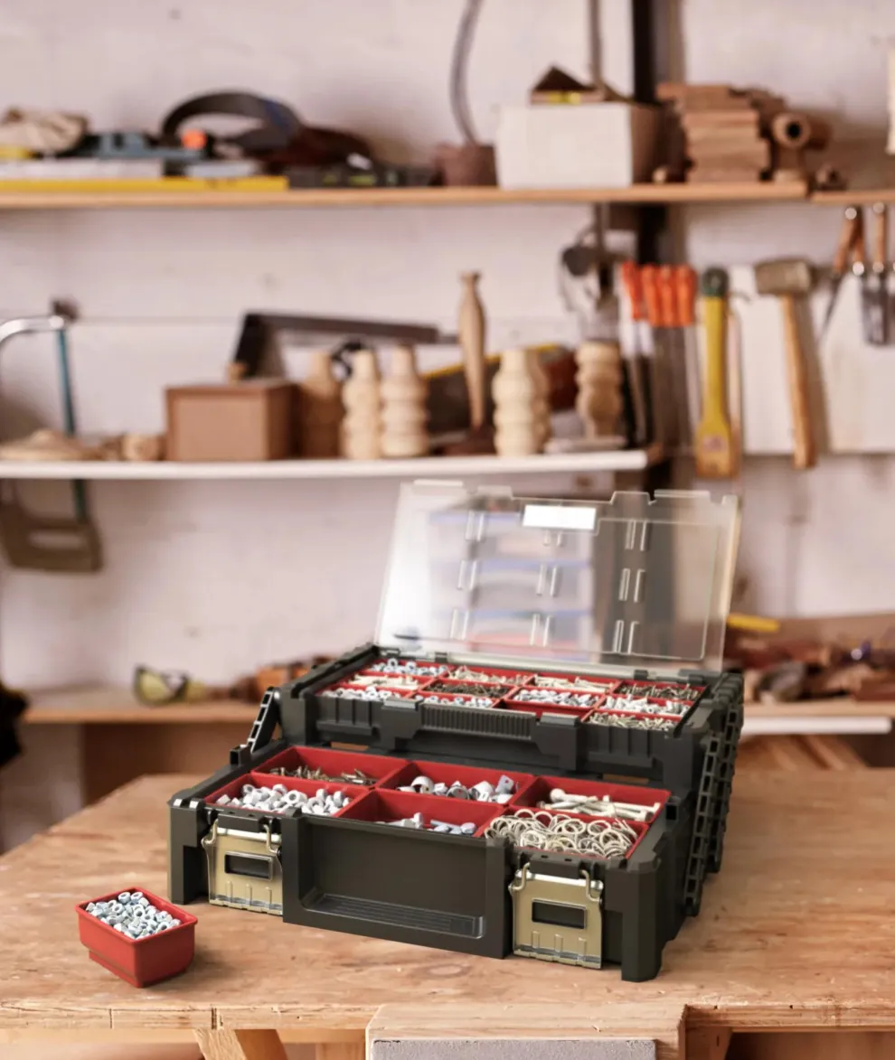 Masterloader Rolling Tool Box with Cantilever Organizer - Black