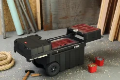 Masterloader Rolling Tool Box with Cantilever Organizer - Black