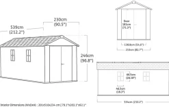 Newton Plus 7.5x17 Storage Shed - Graphite