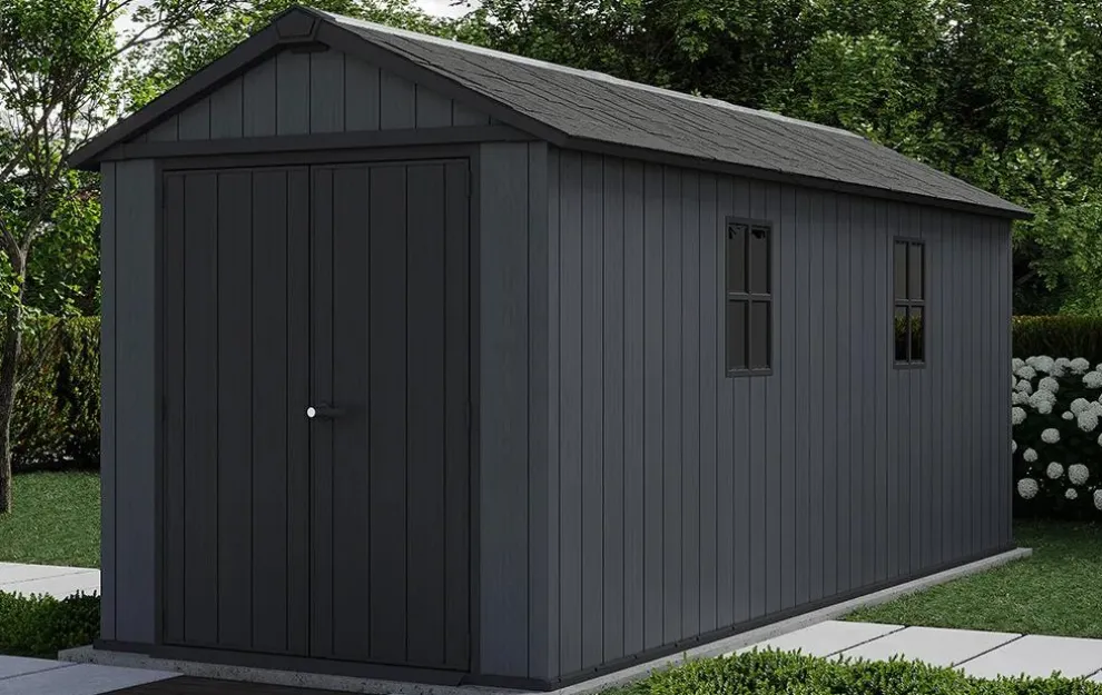 Newton Plus 7.5x17 Storage Shed - Graphite
