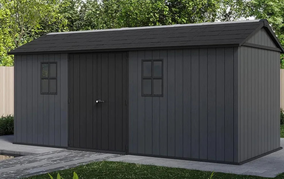 Newton Plus 7.5x17 Storage Shed - Graphite