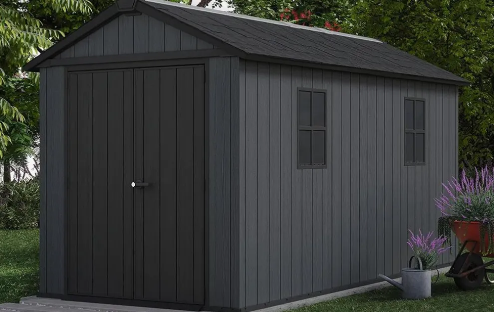 Newton Plus 7.5x13 Storage Shed - Graphite