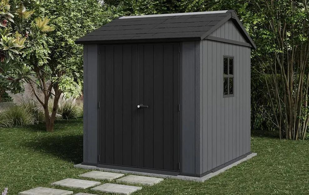 Newton Plus 7.5x7 Storage Shed - Graphite