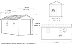 Newton Plus 7.5x15 Storage Shed - Graphite