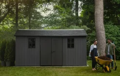 Newton Plus 7.5x15 Storage Shed - Graphite