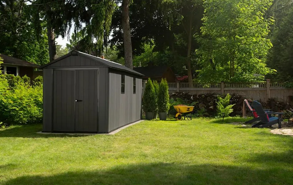 Newton Plus 7.5x15 Storage Shed - Graphite