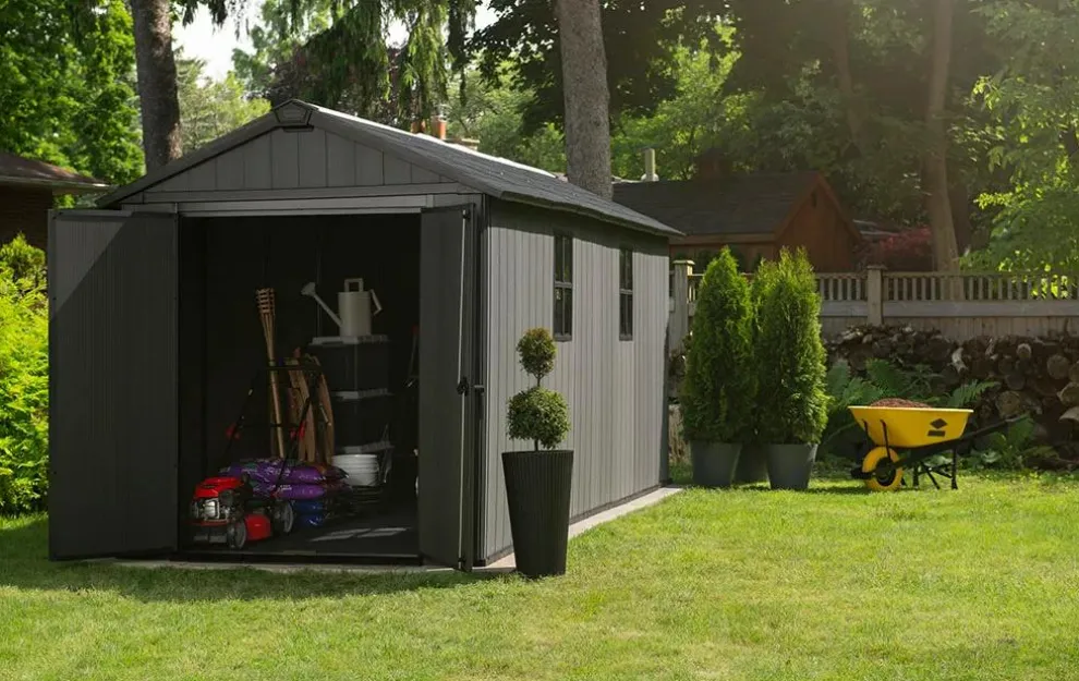 Newton Plus 7.5x15 Storage Shed - Graphite