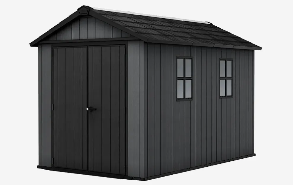 Newton Plus 7.5x11 Storage Shed - Graphite
