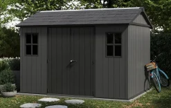 Newton Plus 7.5x11 Storage Shed - Graphite