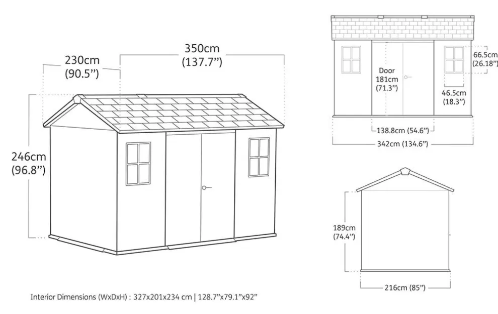 Newton Plus 7.5x11 Storage Shed - Graphite
