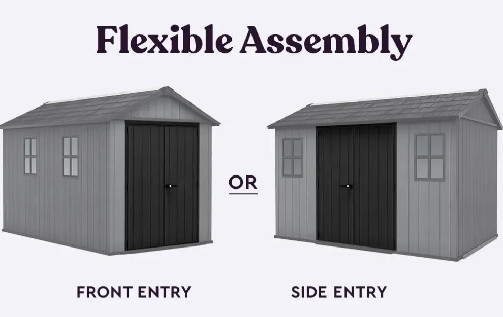 Newton Plus 7.5x11 Storage Shed - Graphite