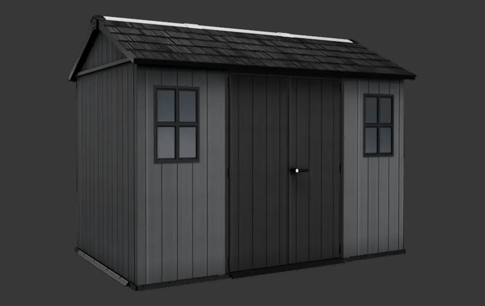 Newton Plus 7.5x11 Storage Shed - Graphite