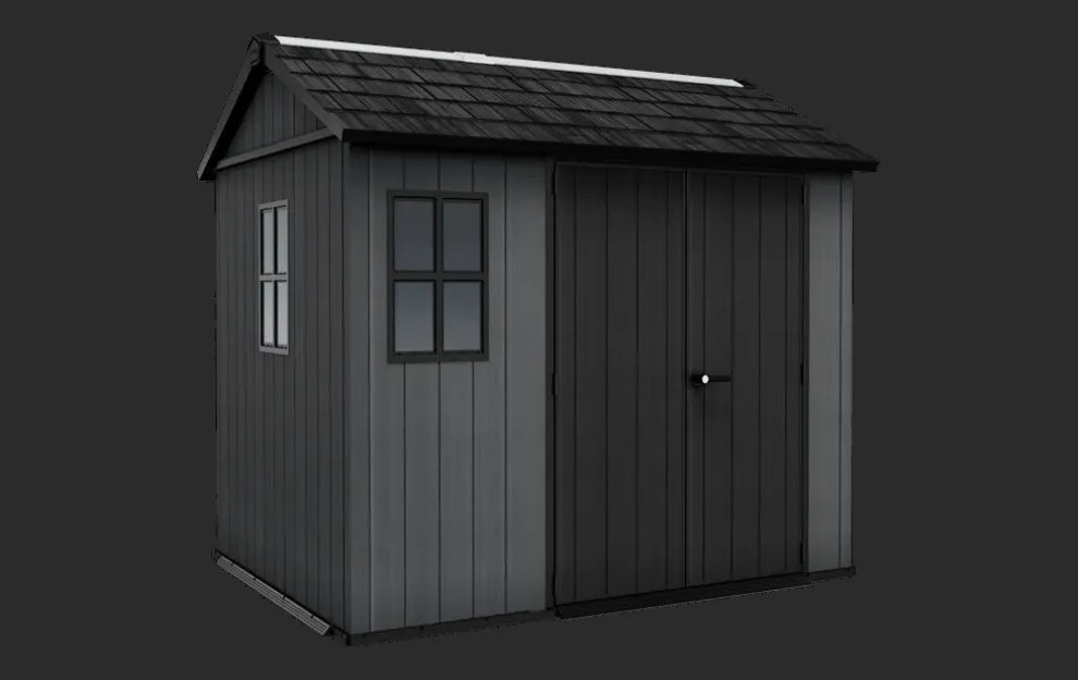Newton Plus 7.5x9 Storage Shed - Graphite
