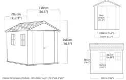 Newton Plus 7.5x9 Storage Shed - Graphite