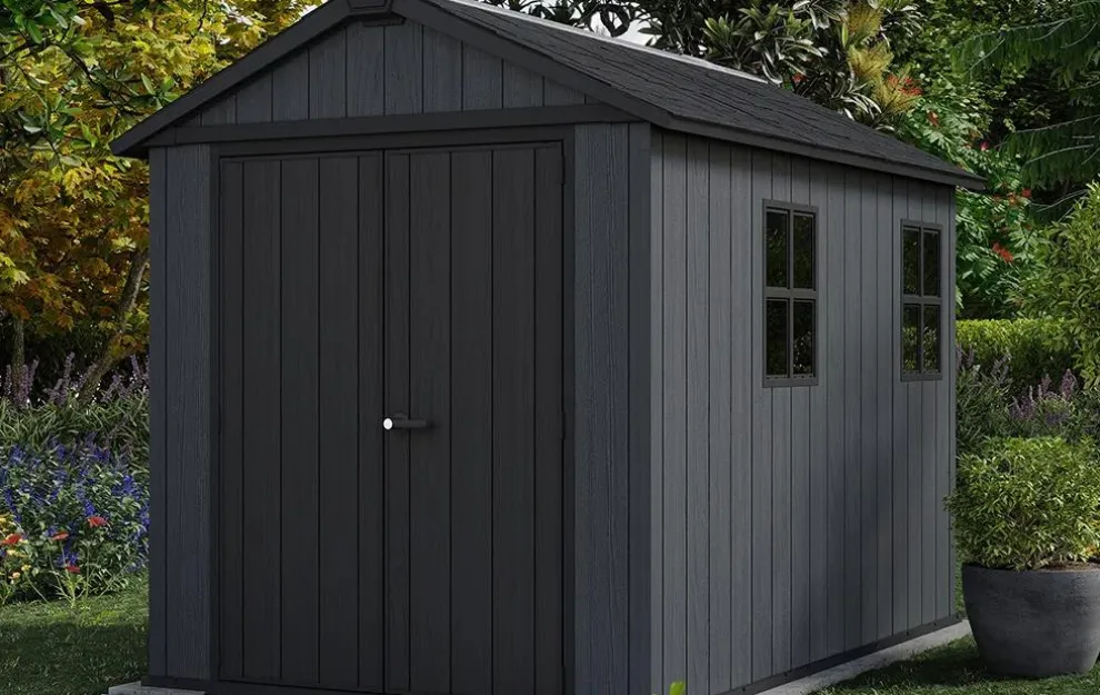 Newton Plus 7.5x9 Storage Shed - Graphite