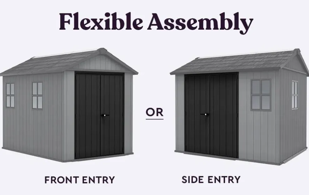 Newton Plus 7.5x9 Storage Shed - Graphite