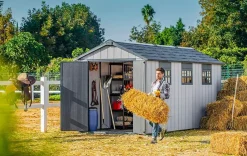 Oakland 7.5x15 Storage Shed - Grey