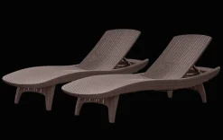 Pacific Chaise Sun Lounger Set of 2 - Brown