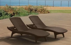 Pacific Chaise Sun Lounger Set of 2 - Brown