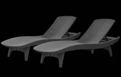 Pacific Chaise Sun Lounger Set of 2 - Graphite