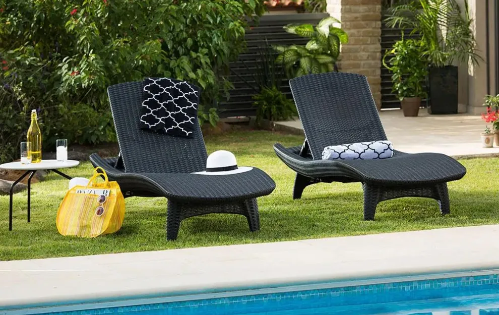 Pacific Chaise Sun Lounger Set of 2 - Graphite