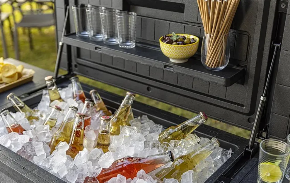 Patio Cooler & Beverage Cart - Graphite