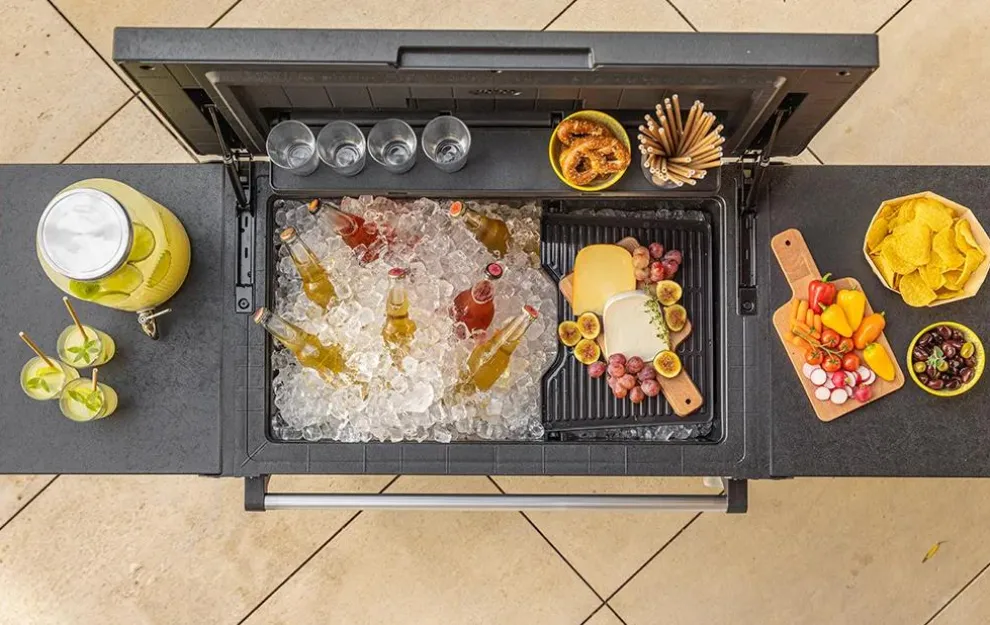 Patio Cooler & Beverage Cart - Graphite