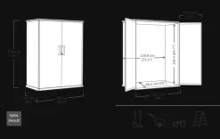 Premier Tall Storage Shed - Grey