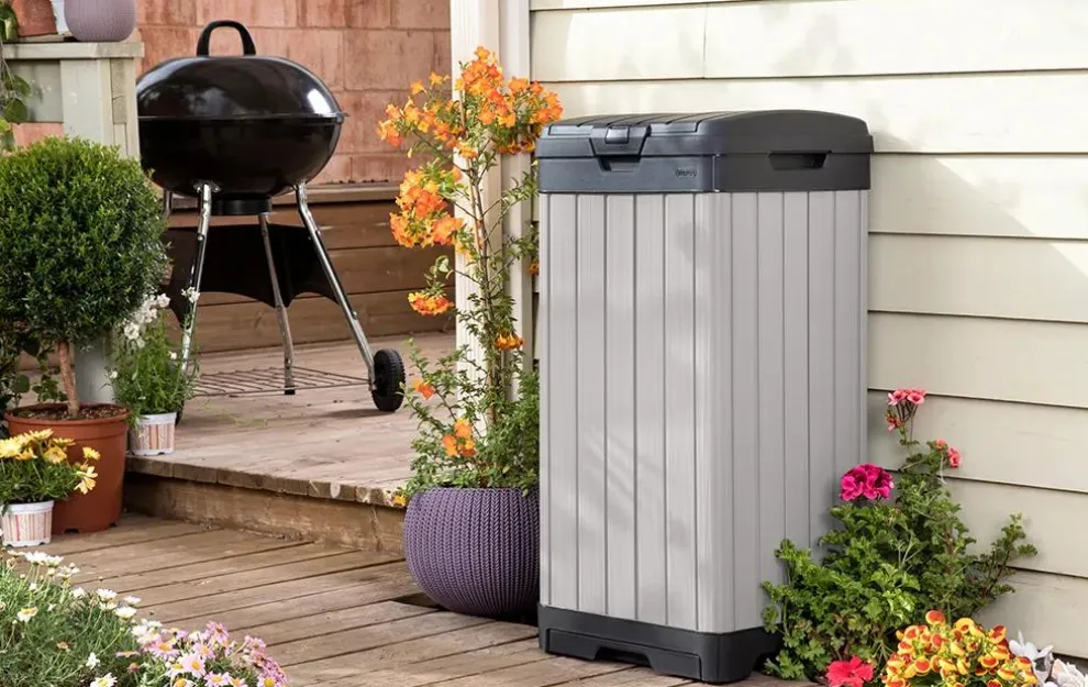 Rockford Outdoor Trash Can - Grey