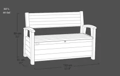 Signature 60 Gallon Outdoor Storage Bench - Walnut Brown